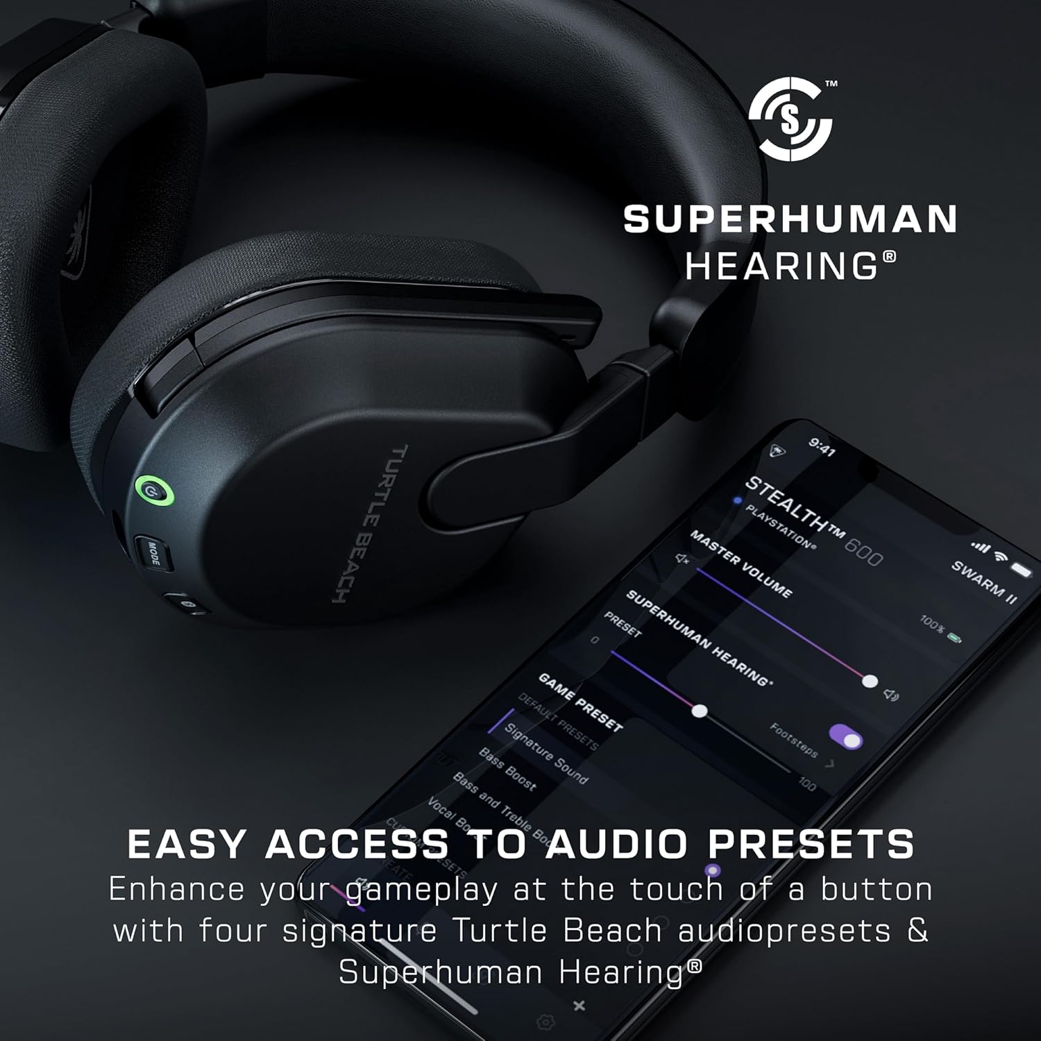 Turtle Beach Stealth 600 Wireless Multiplatform Amplified Gaming Headset for PC, PS5, PS4, & Mobile – Bluetooth, 80-Hr Battery, Noise-Cancelling Flip-to-Mute Mic, Waves 3D Audio –Black - Image 10