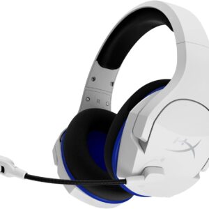 HyperX HHSS1C-KB-WT/G Cloud Stinger Core – Wireless Gaming Headset, for PS4, PS5, PC, Lightweight, Durable Steel Sliders, Noise-Cancelling Microphone - White